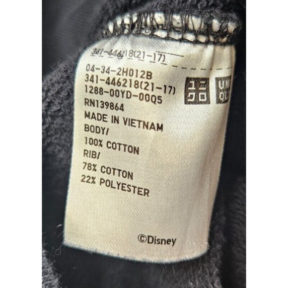 Uniqlo UT x Disney x Joshua Vides Womens Sweatshirt Large Black Mickey Mouse Top - Picture 7 of 10